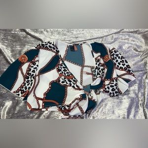 Printed cropped blouse